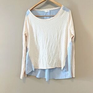 $5 w/bundle Maison Jules XL polka dot lightweight blouse